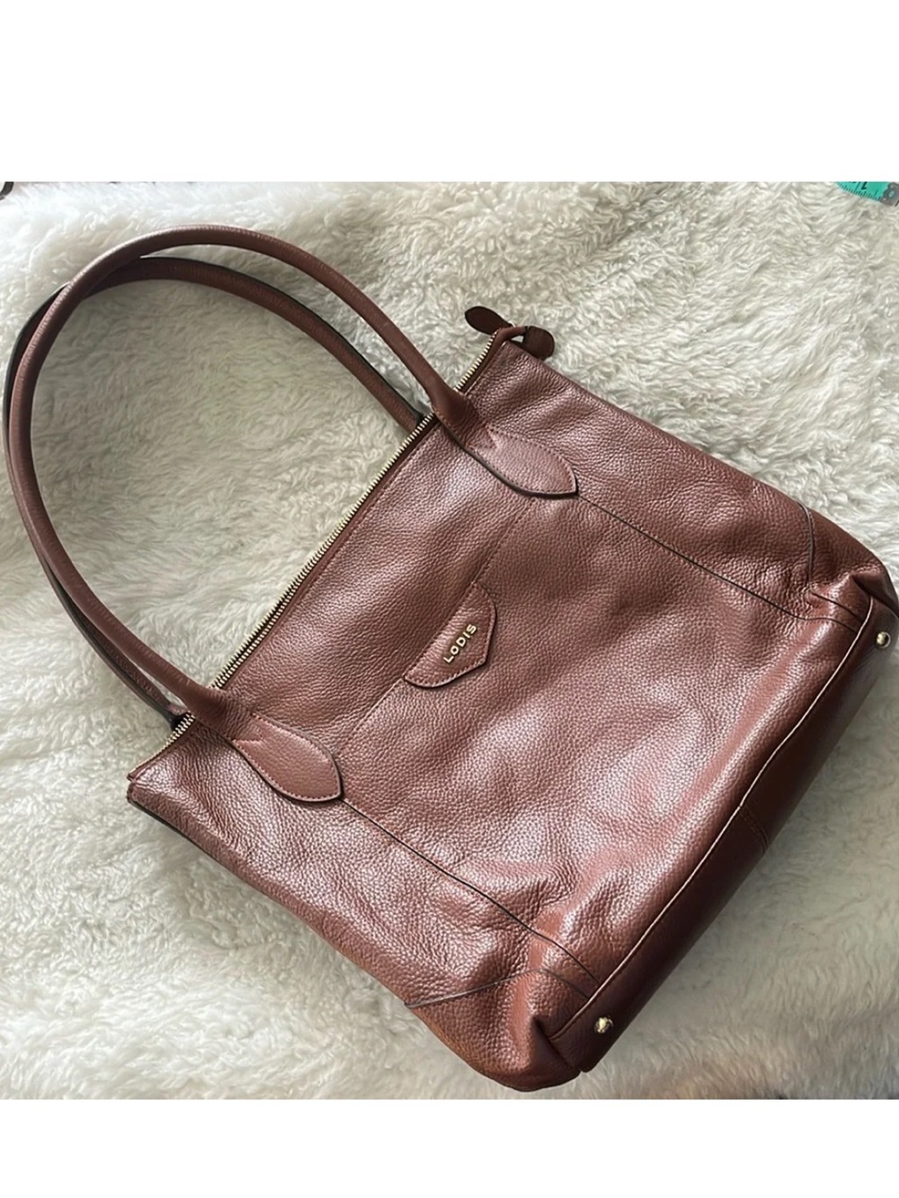 LODIS brown leather commuter carryon bag